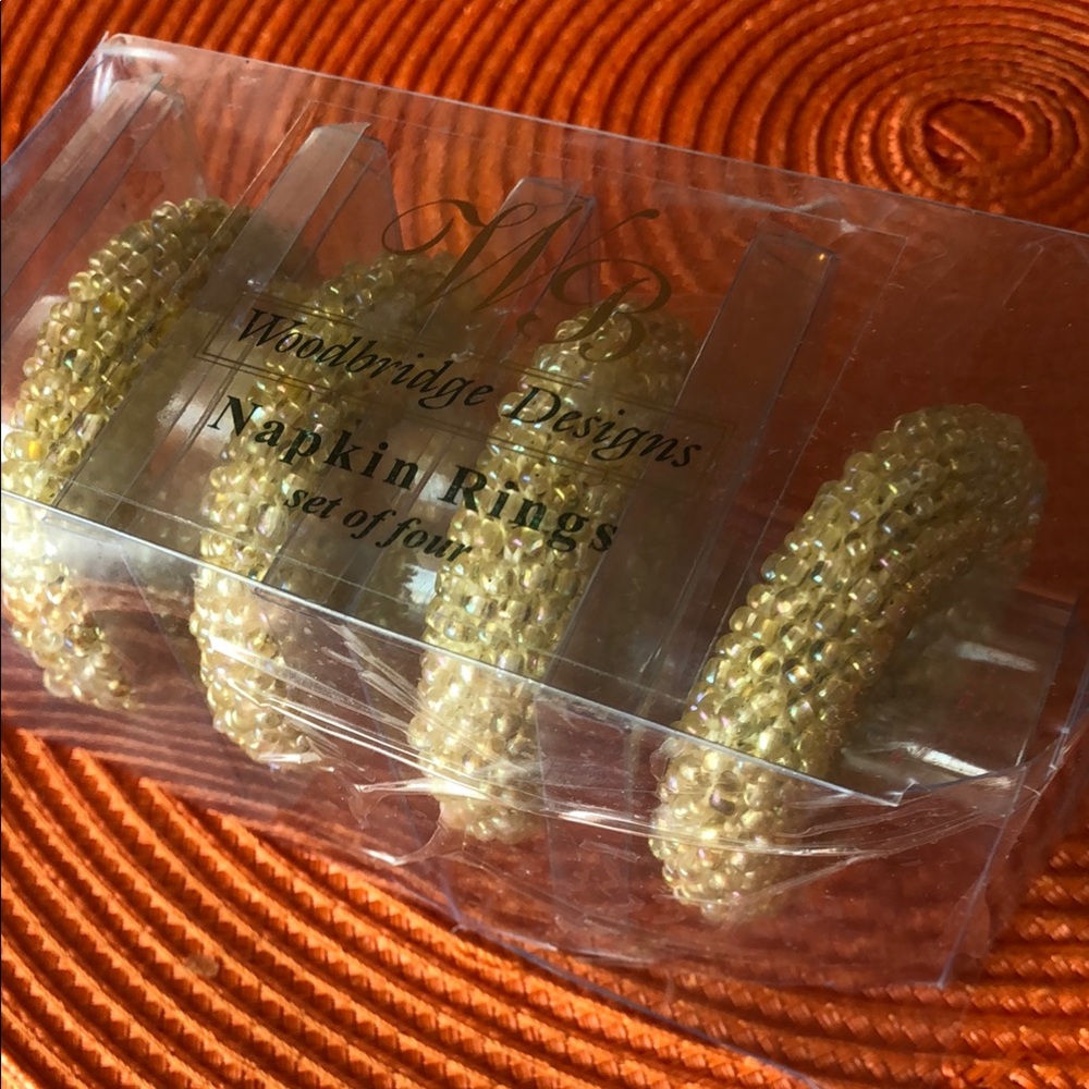 Woodbridge Designs Gold Napkin Rings Set